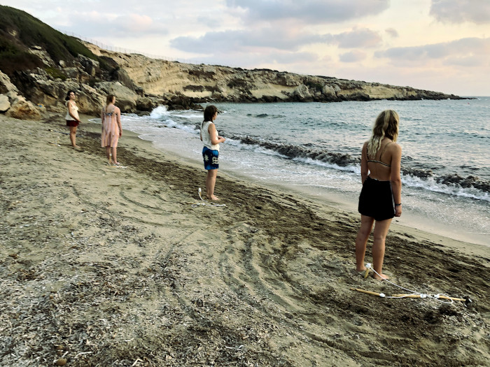 Performers on the beach